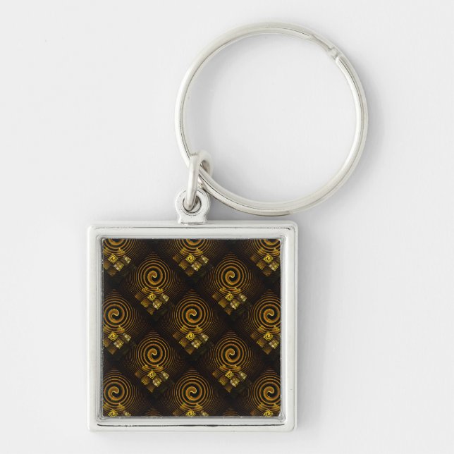 Chaveiro Padrão de Arte Abstrata Boho Elegante Moderno Dour (Frente)