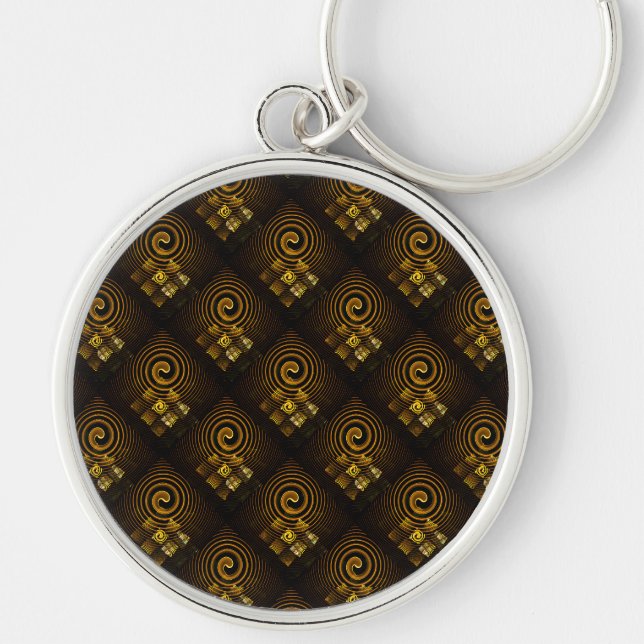 Chaveiro Padrão de Arte Abstrata Boho Elegante Moderno Dour (Frente)