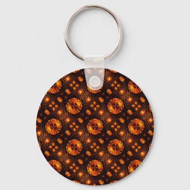 Chaveiro Padrão de Arte Abstrata Boho Elegante Moderno Dour (Frente)
