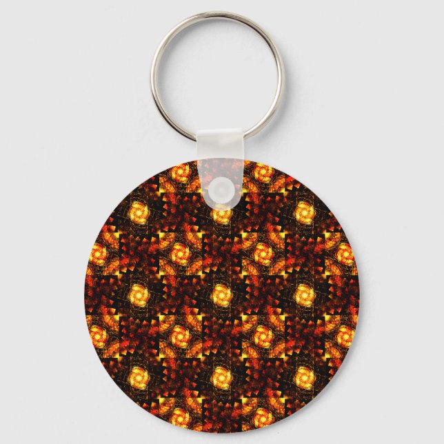 Chaveiro Padrão de Arte Abstrata Boho Elegante Moderno Dour (Frente)
