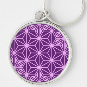 Chaveiro Padrão de Asanoha Japonês - ametista roxo