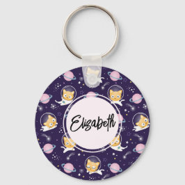 Chaveiro Padrão de Astronautas de Gato Gato-Gato