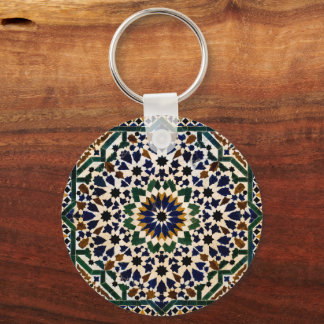 Chaveiro Padrão de Azulejo Zellige Marroquino Pulseira Quad