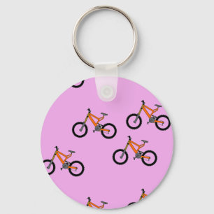Chaveiro Padrão de bicicletas a rosa
