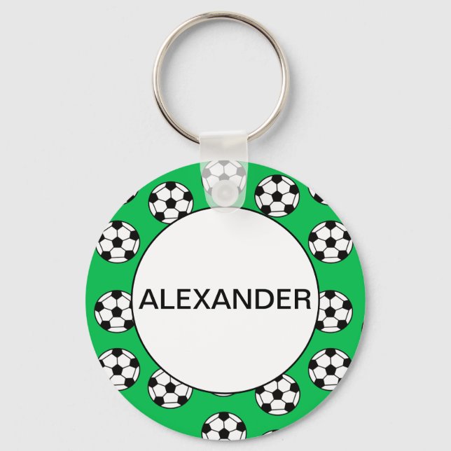 Chaveiro Padrão de bola de futebol engraçado (Frente)