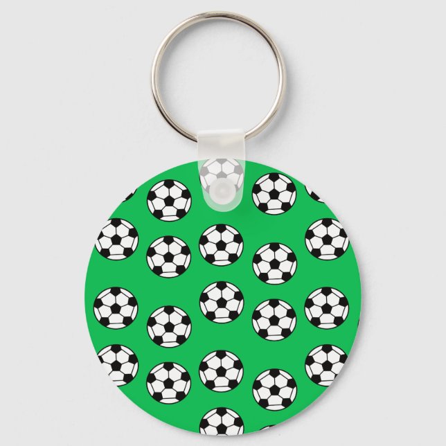 Chaveiro Padrão de bola de futebol engraçado (Frente)