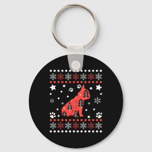 Chaveiro Padrão de Cachorro de Natal Proprietário do Bulldo