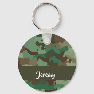 Chaveiro Padrão de camuflagem de nome personalizado