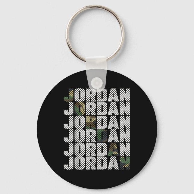 Chaveiro Padrão de Camuflagem Diagonal Jordan Camo Verde Ca (Frente)