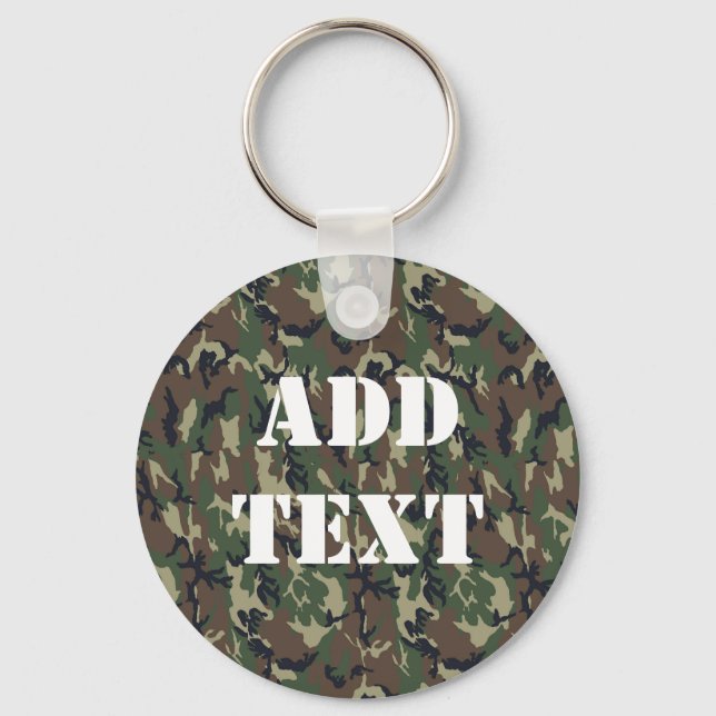 Chaveiro Padrão de Camuflagem Verde Militar (Frente)