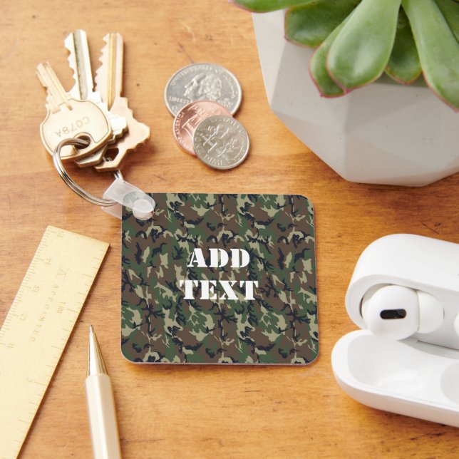 Chaveiro Padrão de Camuflagem Verde Militar (Mesa)