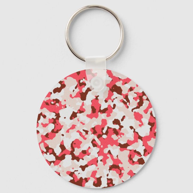 Chaveiro Padrão de camuflagem vermelha (Frente)