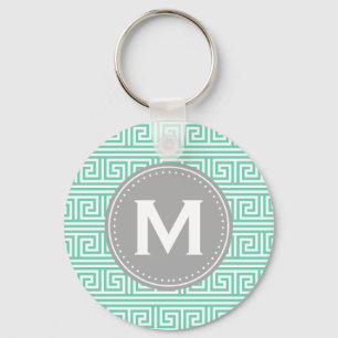 Chaveiro Padrão de Chave Grega de Moeda Moderna do Monogram