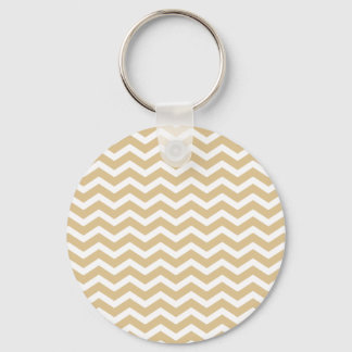 Chaveiro Padrão de Chevron Branco Tan Beige