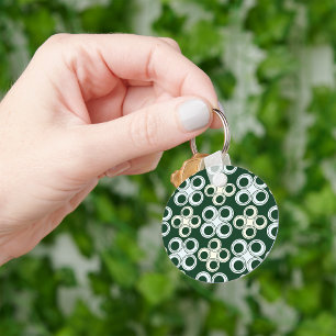 Chaveiro Padrão de Círculos Geométricos Retrô