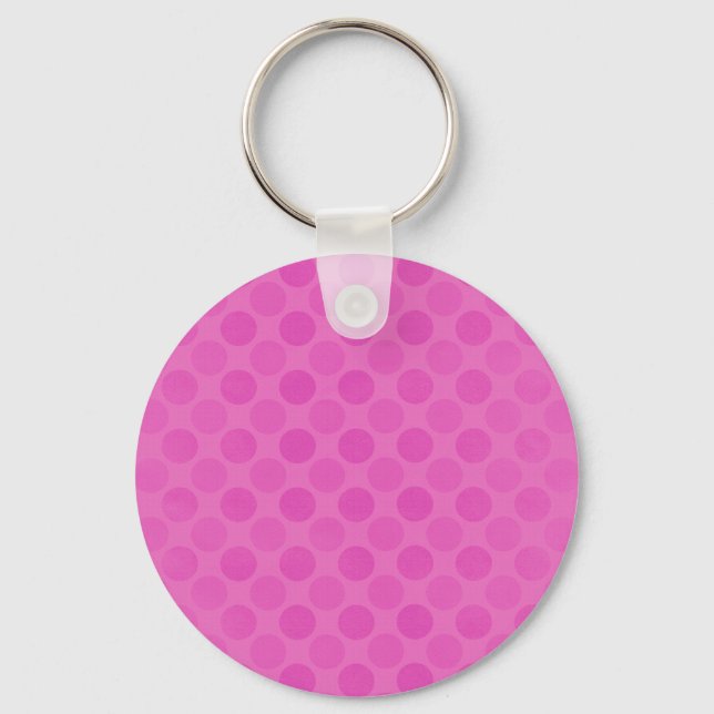 Chaveiro Padrão de círculos rosa desbotados retrô (Frente)