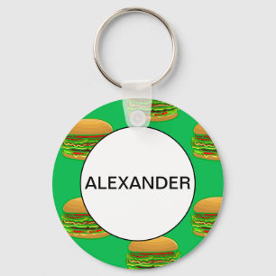 Chaveiro Padrão de Comida engraçado