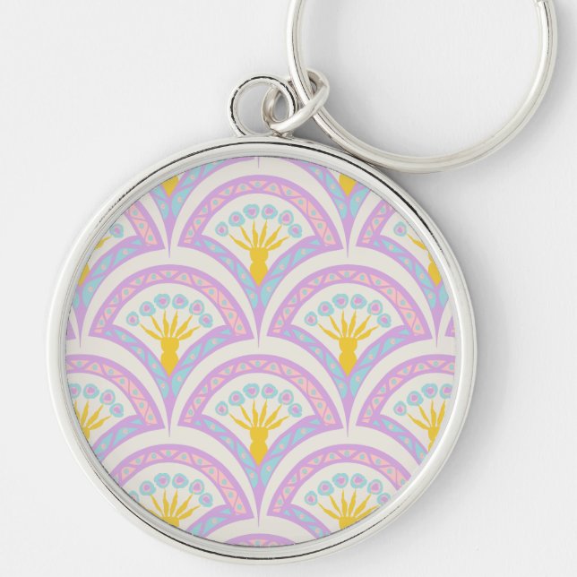 Chaveiro padrão de concha em cores pastel (Frente)