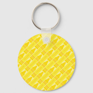 Chaveiro Padrão de Crayon Amarelo divertido