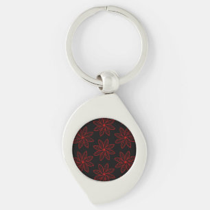 Chaveiro Padrão de Crimson em Preto
