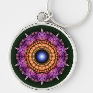 Chaveiro Padrão de cristal violeta fractal