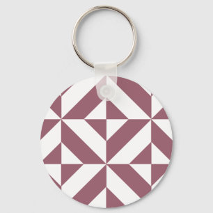 Chaveiro Padrão de Cubo de Deco Geométrico de Plum