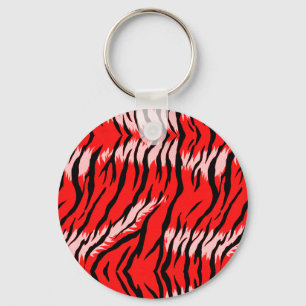 Chaveiro Padrão de design de pele de tigre vermelho