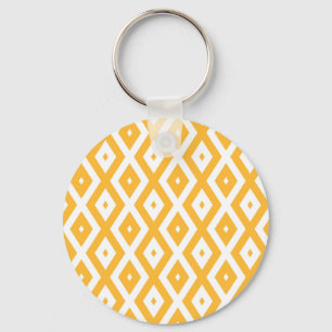 Chaveiro Padrão de diamante amarelo sunny e branco