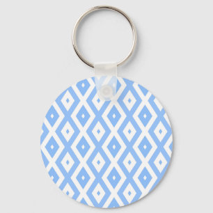 Chaveiro Padrão de diamante azul e branco