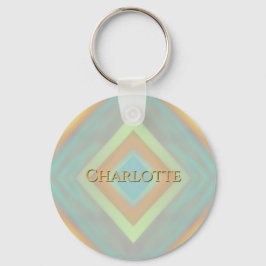 Chaveiro Padrão de Diamante Pastel da Costa da Praia
