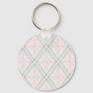 Chaveiro Padrão de diamante pastel verde e rosa