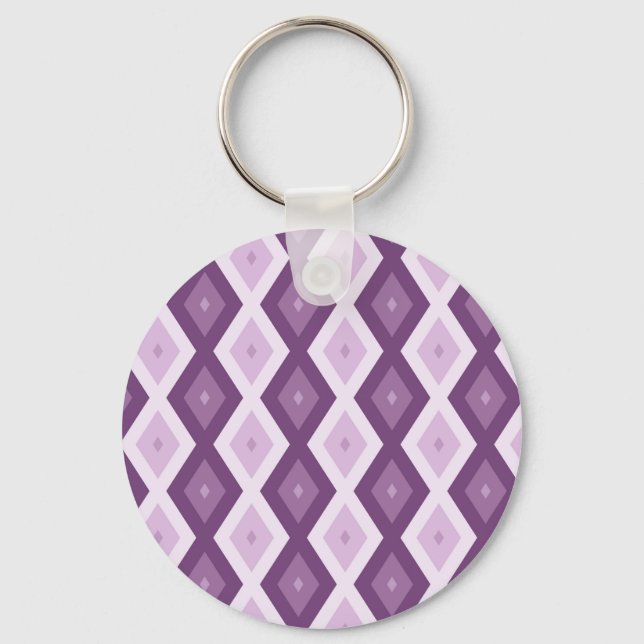 Chaveiro Padrão de diamante roxo (Frente)
