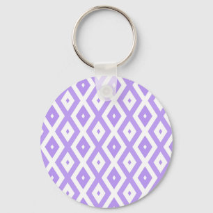 Chaveiro Padrão de diamante roxo e branco