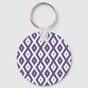 Chaveiro Padrão de diamante ultra violeta e branco