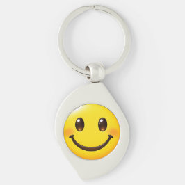 Chaveiro Padrão de Emoji de Sorriso Feliz Colorido