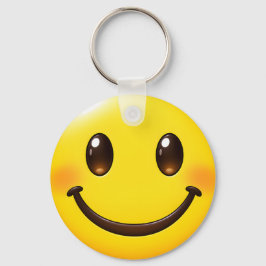 Chaveiro Padrão de Emoji Sorriso Feliz Colorido