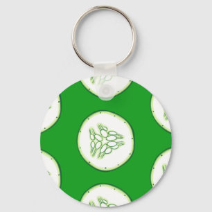 Chaveiro Padrão de fatias de pepino