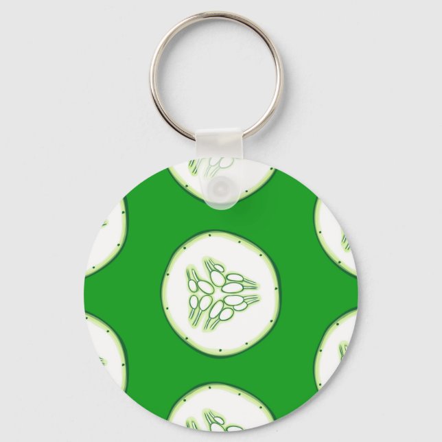 Chaveiro Padrão de fatias de pepino (Frente)