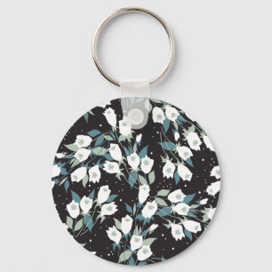 Chaveiro Padrão de Flor de Tulipas Elegante - Plano de Fund