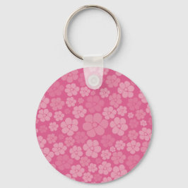 Chaveiro Padrão de Flor - Rosa