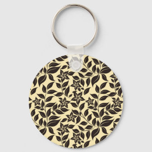 Chaveiro Padrão de Folhas Florais-23756