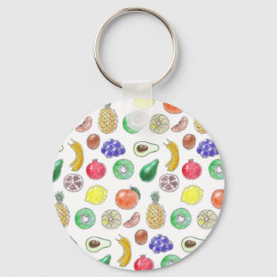 Chaveiro padrão de fruta