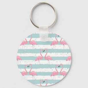 Chaveiro Padrão de Fundo Flamingo Exótico
