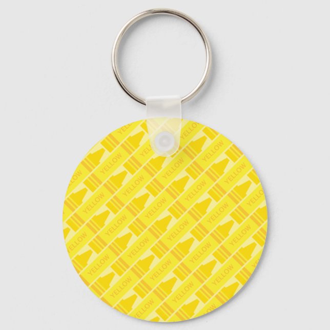 Chaveiro Padrão de giz amarelo divertido (Frente)
