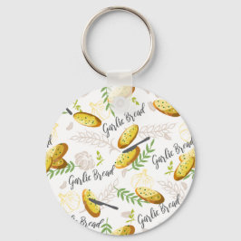 Chaveiro Padrão de Ilustração do Pão de Alho V1
