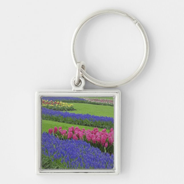 Chaveiro Padrão de Jacinto-de-uva, tulipas e (Frente)