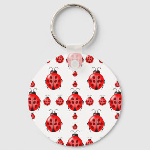 Chaveiro Padrão de Ladybug Vermelho