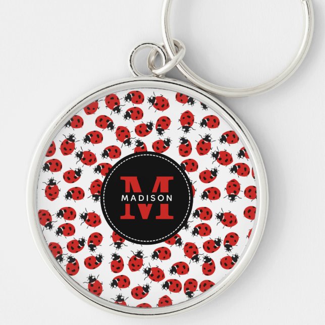 Chaveiro Padrão de Ladybug Vermelho Cute   (Frente)