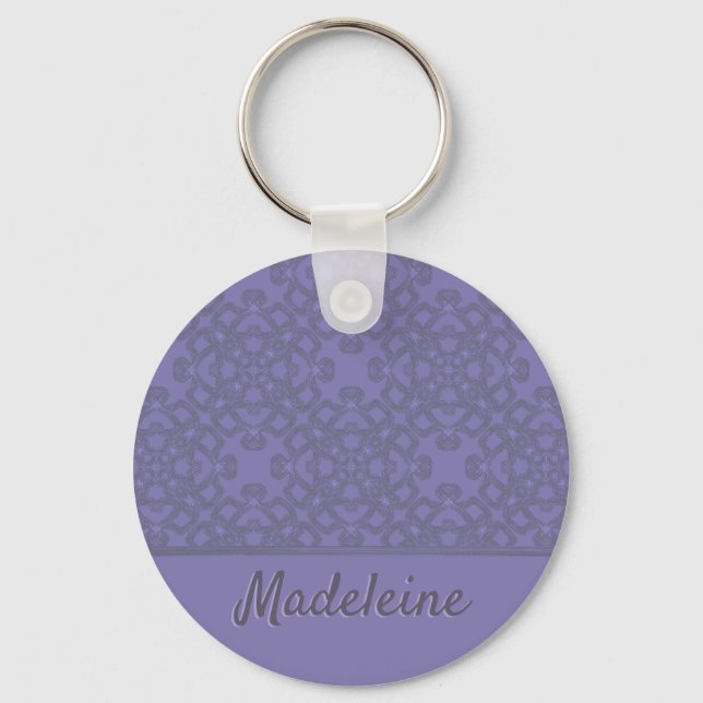 Chaveiro Padrão de lavanda personalizado (Frente)