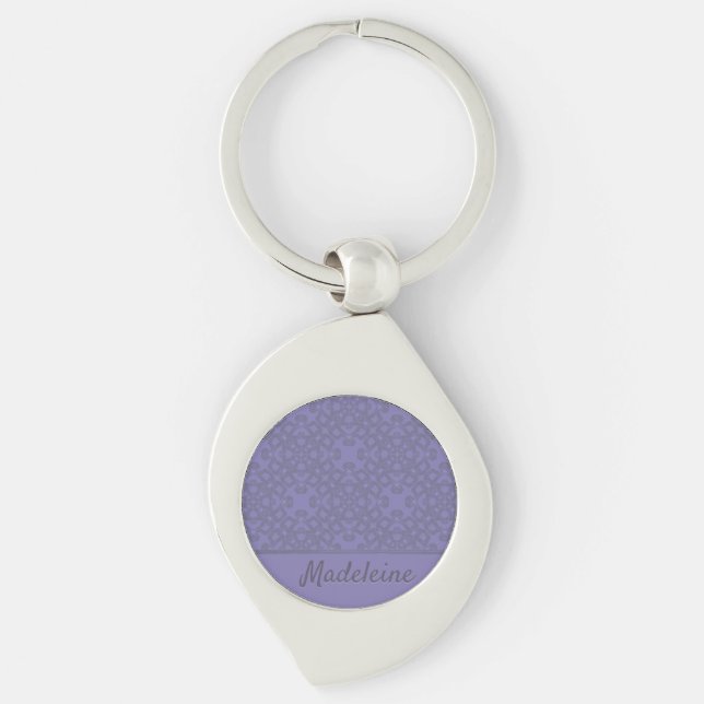 Chaveiro Padrão de lavanda personalizado (Frente)